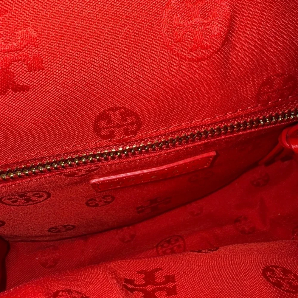 Tory Burch Bag Alexa Convertible Quilted Gold Chain in Red Leather